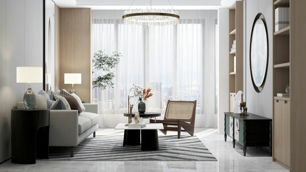 Light-filled contemporary apartment living space